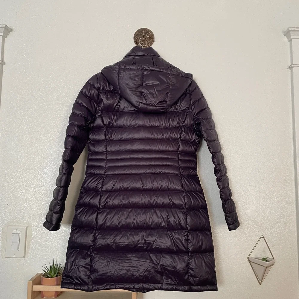 Andrew Marc Womens Packable Lightweight Down Puffer Jacket Purple‎ Small Hooded
